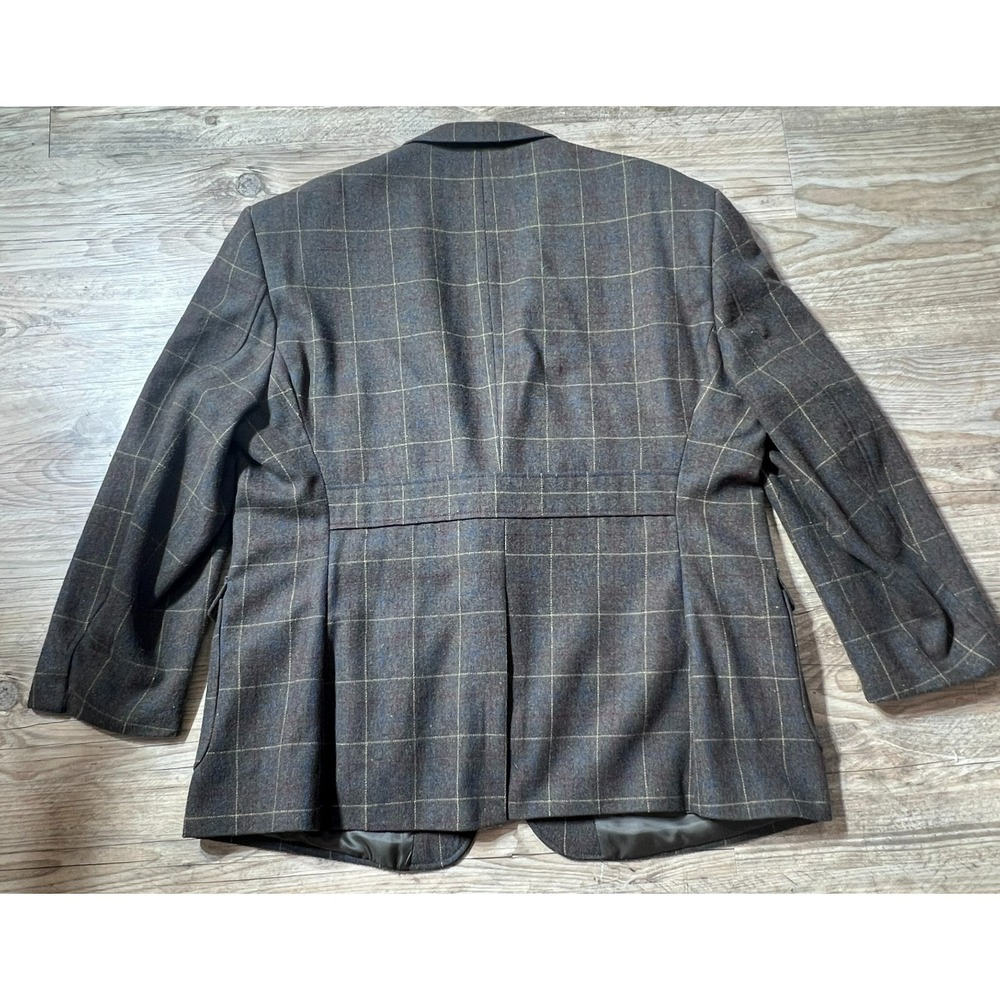 Silver Silk Plaid Blazer‎ Preppy Academia - Fits Smaller See Measurements - Picture 10 of 13